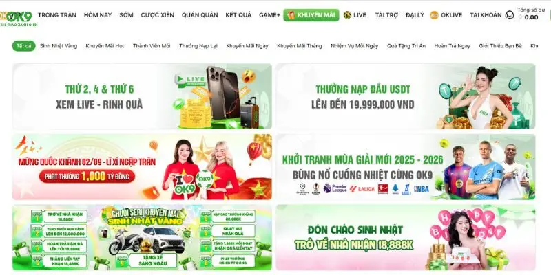 Về chúng tôi 2 Khuyến mãi OK9 đa dạng, hấp dẫn người chơi